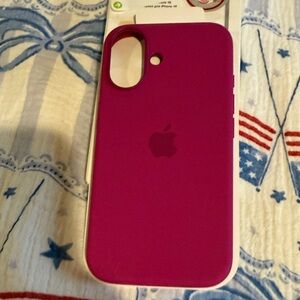 Apple Case for iPhone 16, burgundy/pink/cranberry never used case